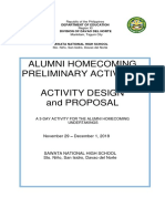 Alumni Homecoming Preliminary Activities Activity Design and Proposal