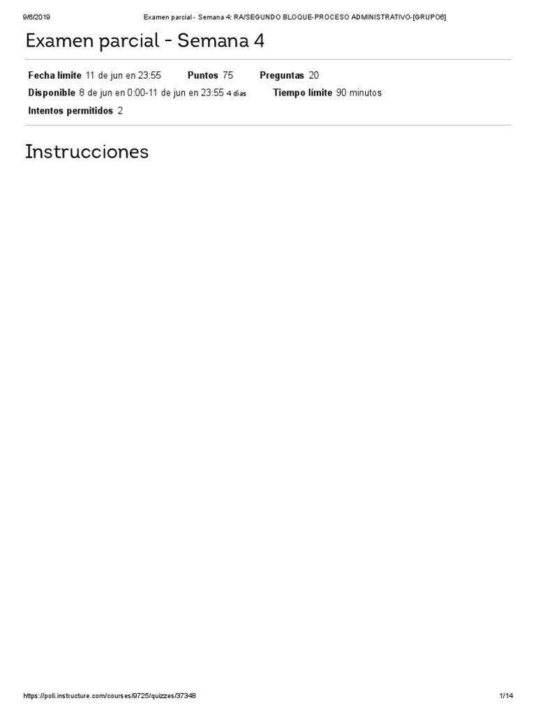 Examen Parcial - Semana 4 - RA - SEGUNDO BLOQUE-PROCESO ADMINISTRATIVO ...