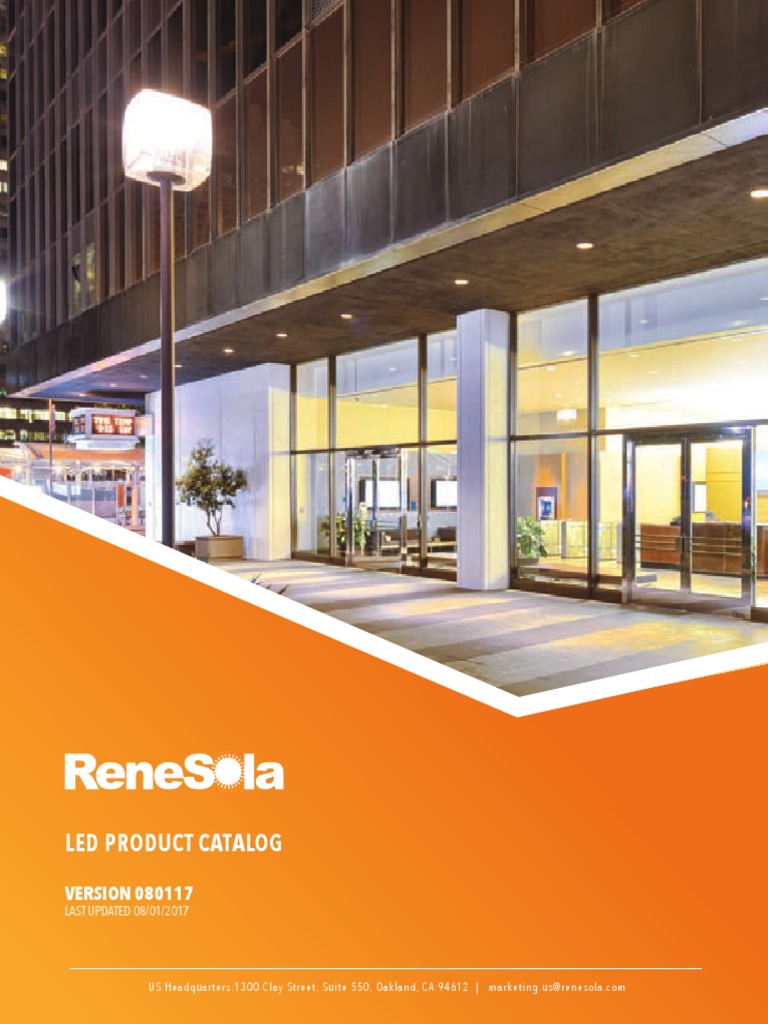 ReneSola LED Product Catalog 2017 | PDF | Fluorescent Lamp | Lighting