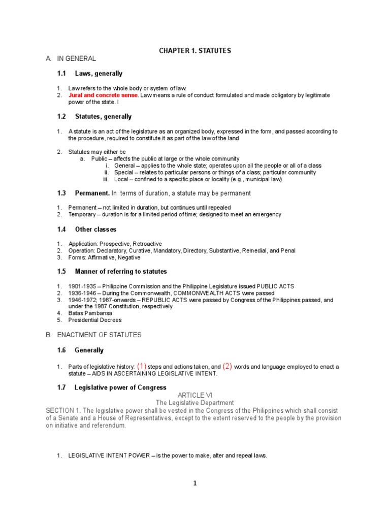 Chapter 1. Statutes A. in General PDF Statutory Interpretation