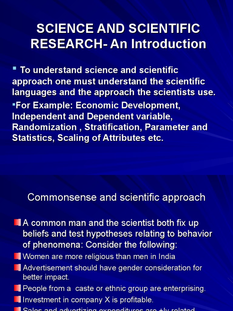 Science and Scientific RESEARCH-An Introduction | PDF | Science ...
