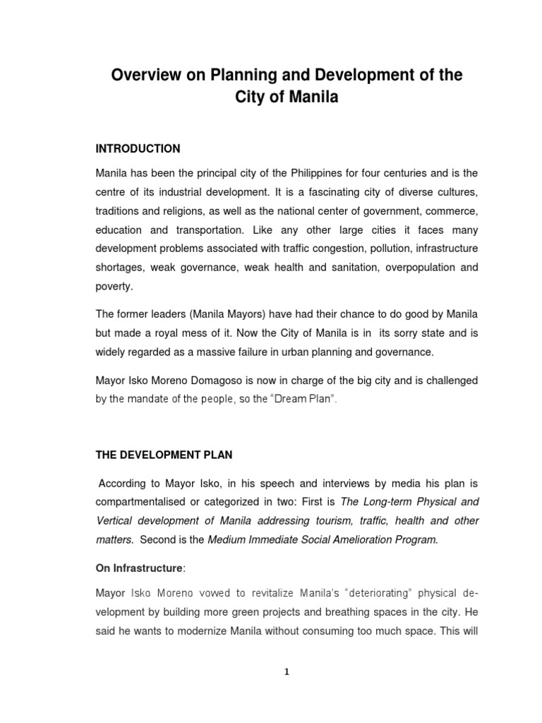 Manila's Urban Development Plan 2023 | PDF | Manila | Urban Planning