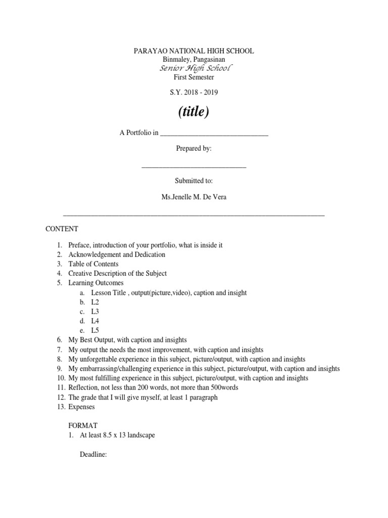 Portfolio Format PDF Graphics Multimedia