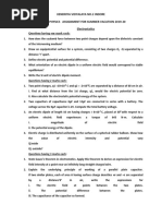 Kendriya Vidyalaya No.2 Indore Class Xii Physics Assignment For Summer Vacation 2019-20 Electrostatics