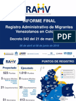 Informe Final: Registro Administrativo de Migrantes Venezolanos en Colombia