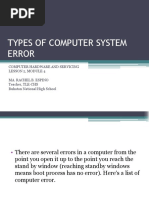 Types of Computer System Error