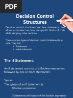 Decision Control Structures: If Statements Switch Statements