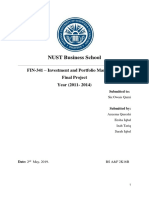 NUST Business School: FIN-341 - Investment and Portfolio Management Final Project Year (2011-2014)