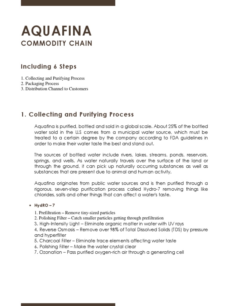 Aquafina PDF Water Purification Pepsi Co
