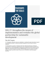 SDG 17: Strengthen The Means of Implementation and Revitalize The Global Partnership For Sustainable Development