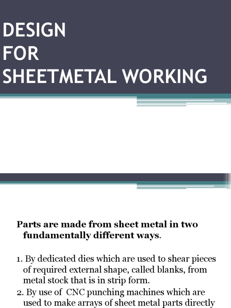 Dfma Notes | PDF | Sheet Metal | Crafts