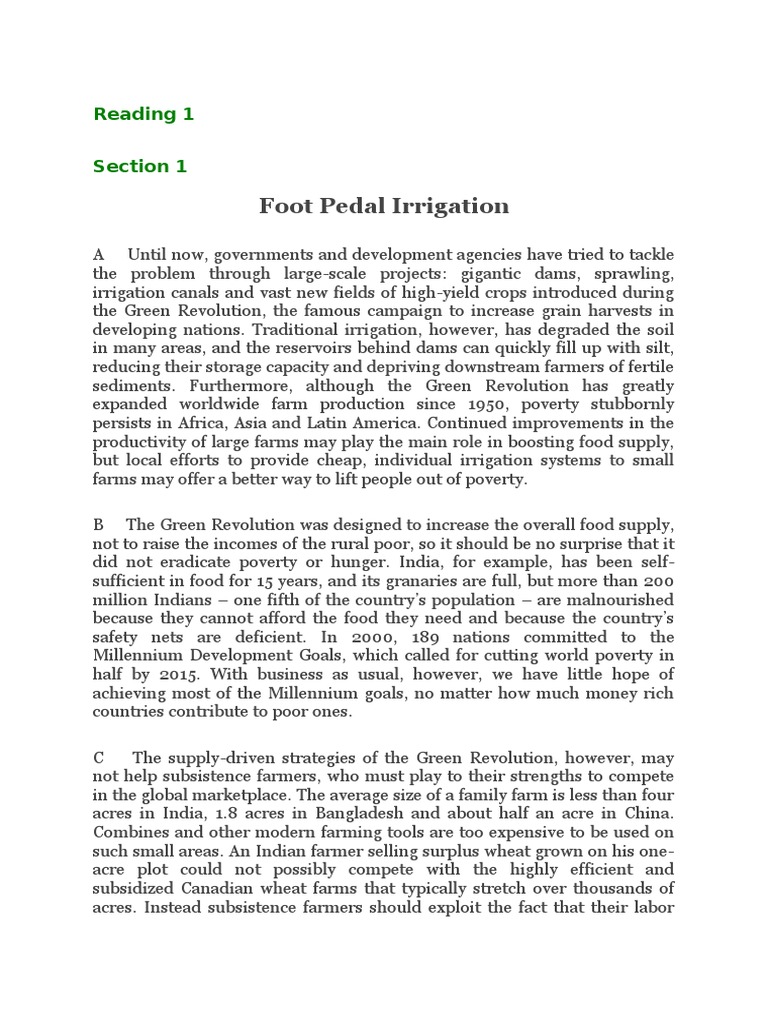 Foot Pedal Irrigation Learning By Examples Eco Resort vrogue.co