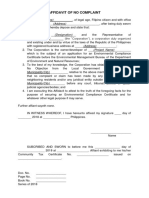 Affidavit of No Complaint: Municipality/City) - Relative To The Above Mention Project Certifying