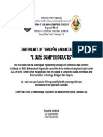 "I Buy: BJMP Products": Certificate of Turnover and Acceptance