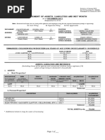 Sworn Statement of Assets, Liabilities and Net Worth