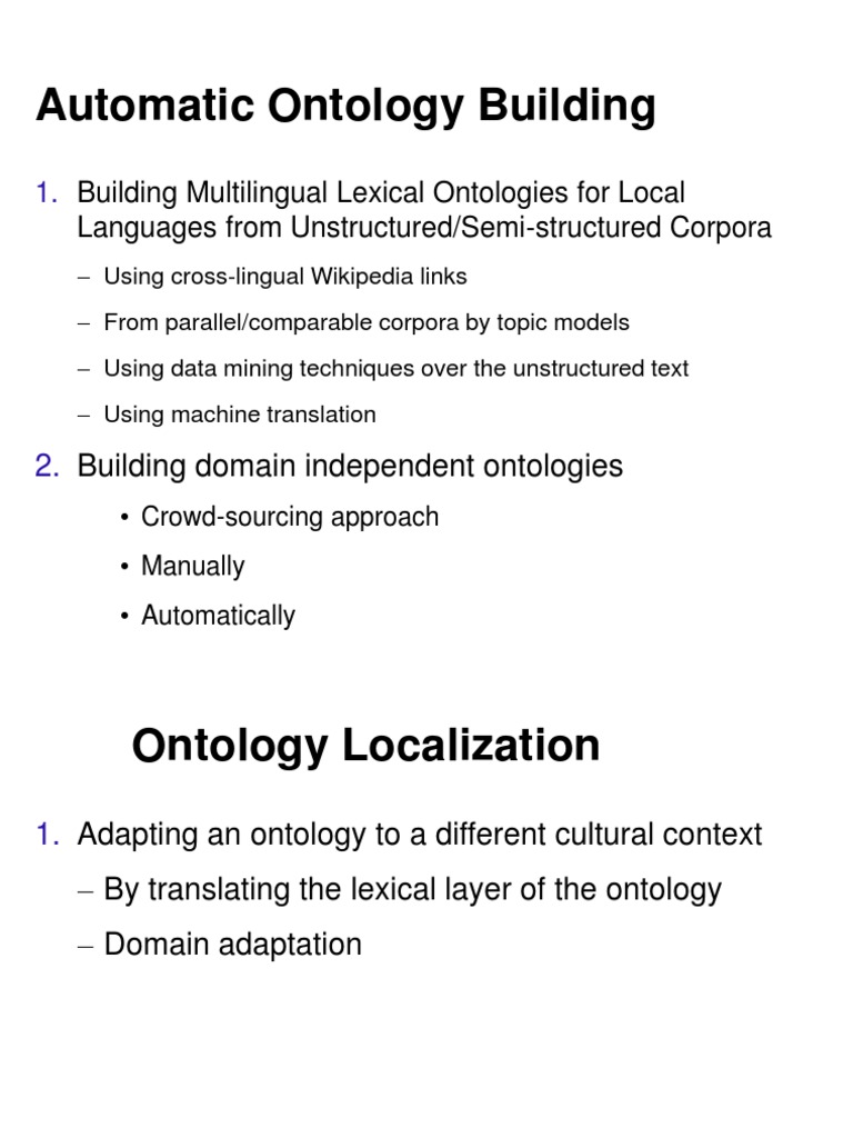 Multilingual Ontology Building Techniques | PDF