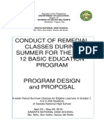 Conduct of Remedial Classes During Summer For The K To 12 Basic Education Program