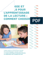 L'étude Du Conseil Scientifique de L'education Nationale Sur Les Ouvrages Destinés À L'apprentissage de La Lecture