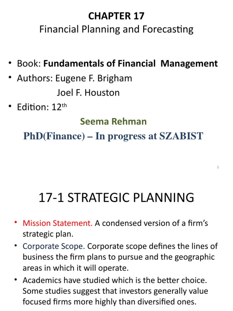 Financial Planning and Forecasting Guide | PDF | Retained Earnings ...