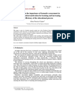 Case Study On The Importance of Formative Assessment in Stimulating Student Motivation For Learning and Increasing The Efficiency of The Educational Process - Alina Narcisa Crisan