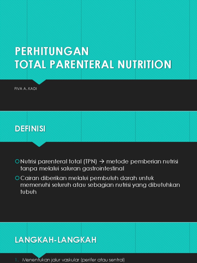 TPN CALCULATION | PDF