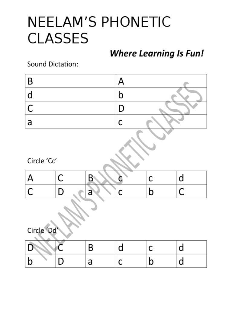 Sound Dictation in Phonetic Classes | PDF
