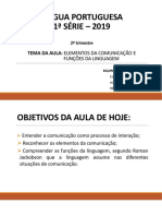 AULA 9 - Elementos Da Comunicação e Funções Da Linguagem