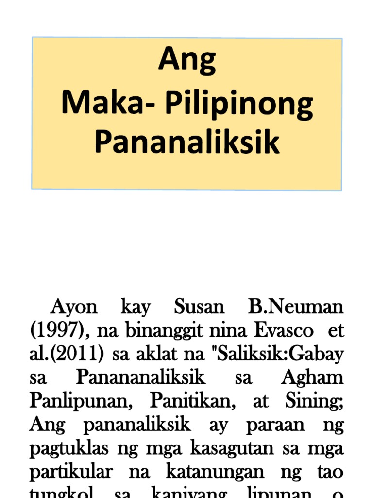 Aralin 9 Ang Maka Pilipinong Pananaliksik