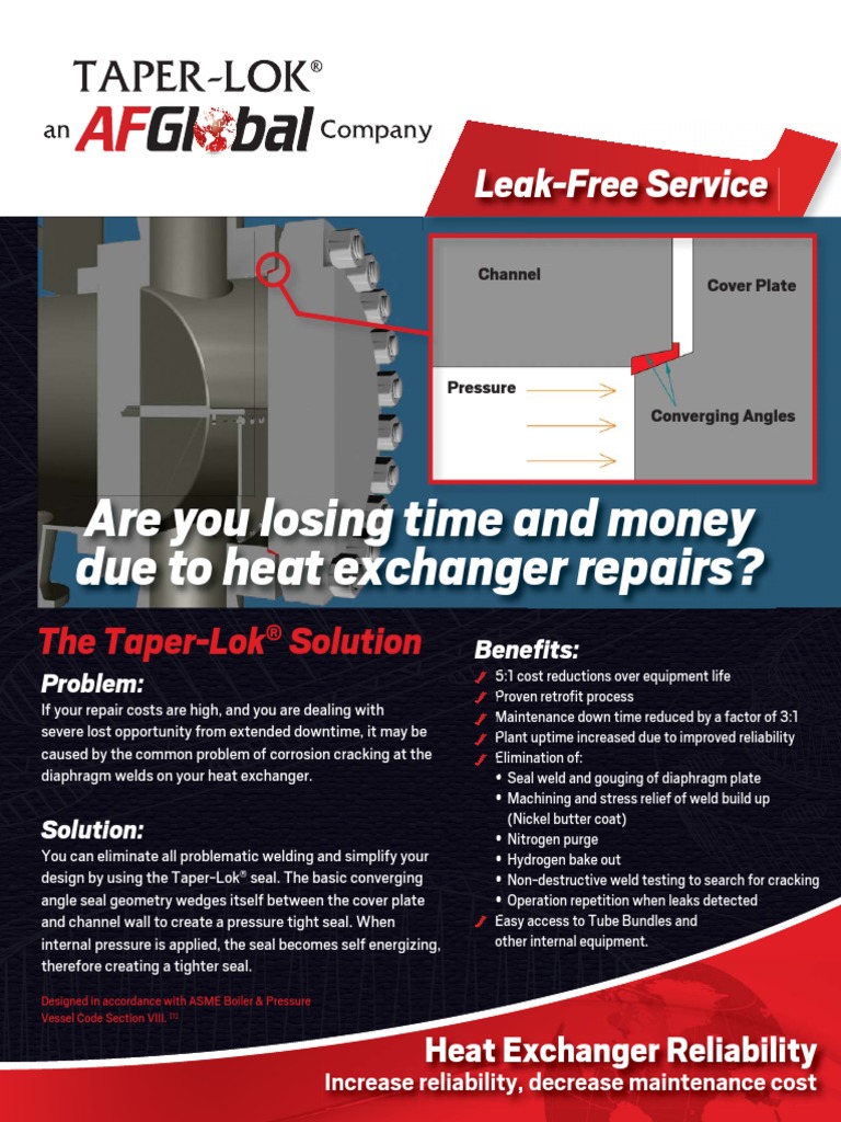 Taper Lok Heat Exchanger Brochure PDF Welding Construction