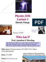 Physics 2102: Electric Charge