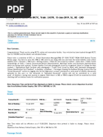 Booking Confirmation On IRCTC, Train: 24370, 13-Jan-2019, SL, BE - LKO