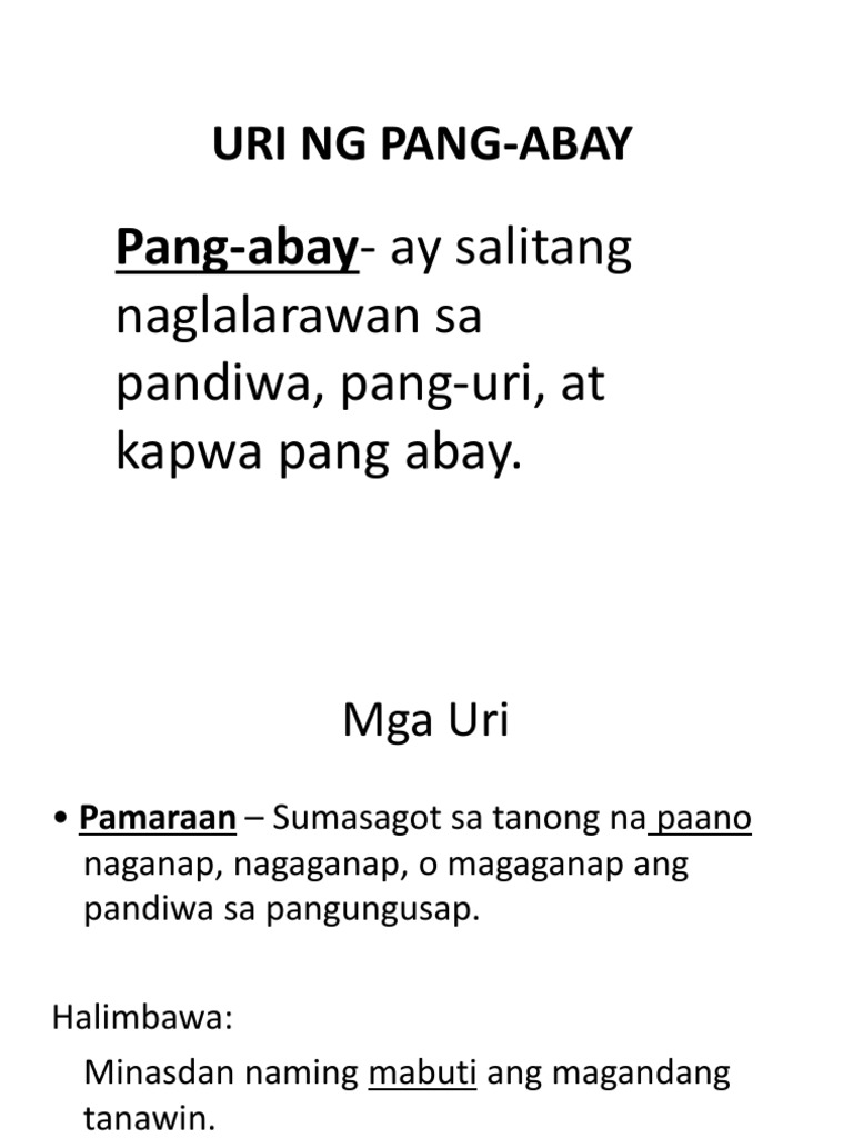 Halimbawa Ng Kapwa Pang Abay Sa Pangungusap - abayvlog