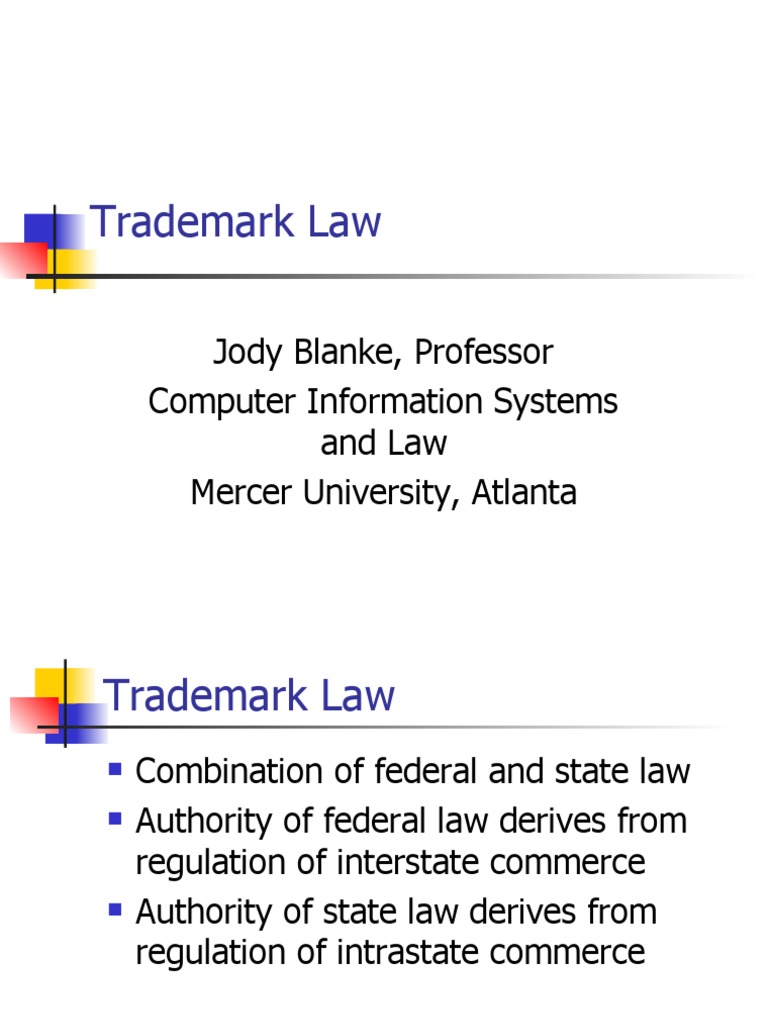 Overview of Trademark Law Principles | PDF