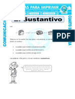 Ficha Ejercicios de Sustantivos para Cuarto de Primaria