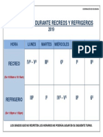 Uso de Patios - Recreo y Refrigerios - 2019