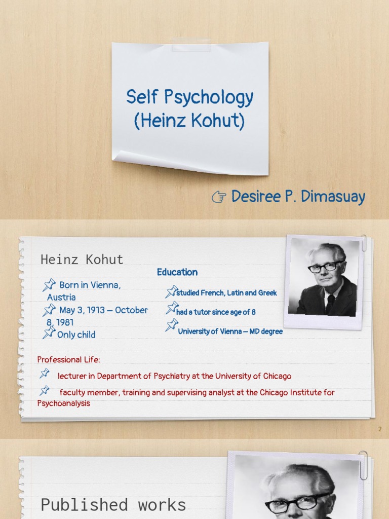Heinz Kohut Self Psychology PDF Positive Psychology Psychotherapy