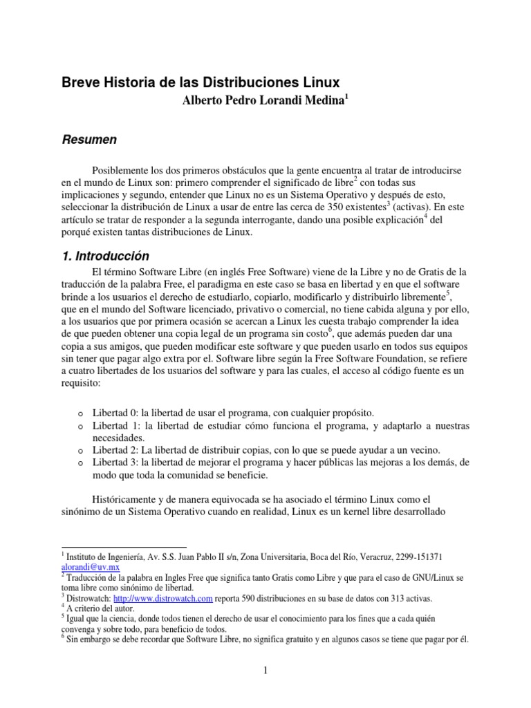 Breve Historia de Las Distribuciones Linux PDF | PDF | Distribución de ...
