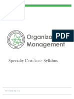 Organizational Management Specialty Certificate Syllabus