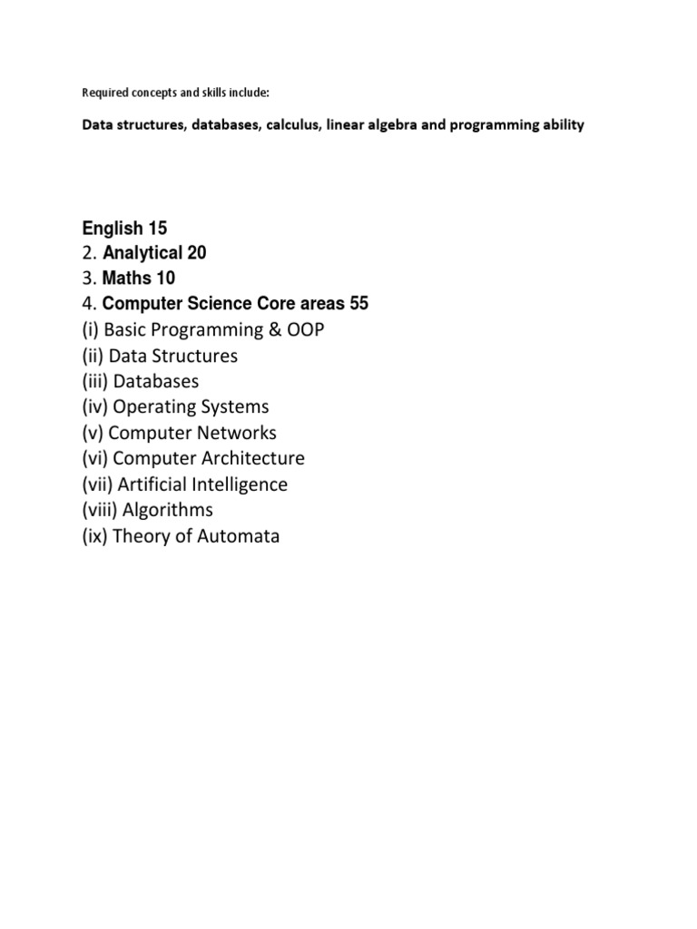 Computer Science Core Skills Guide | PDF | Computer Science | Computer ...