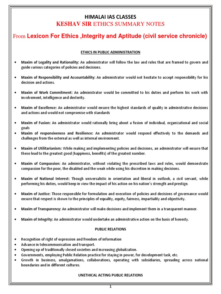 Ethics Notes | PDF | Attitude (Psychology) | Emotional Intelligence