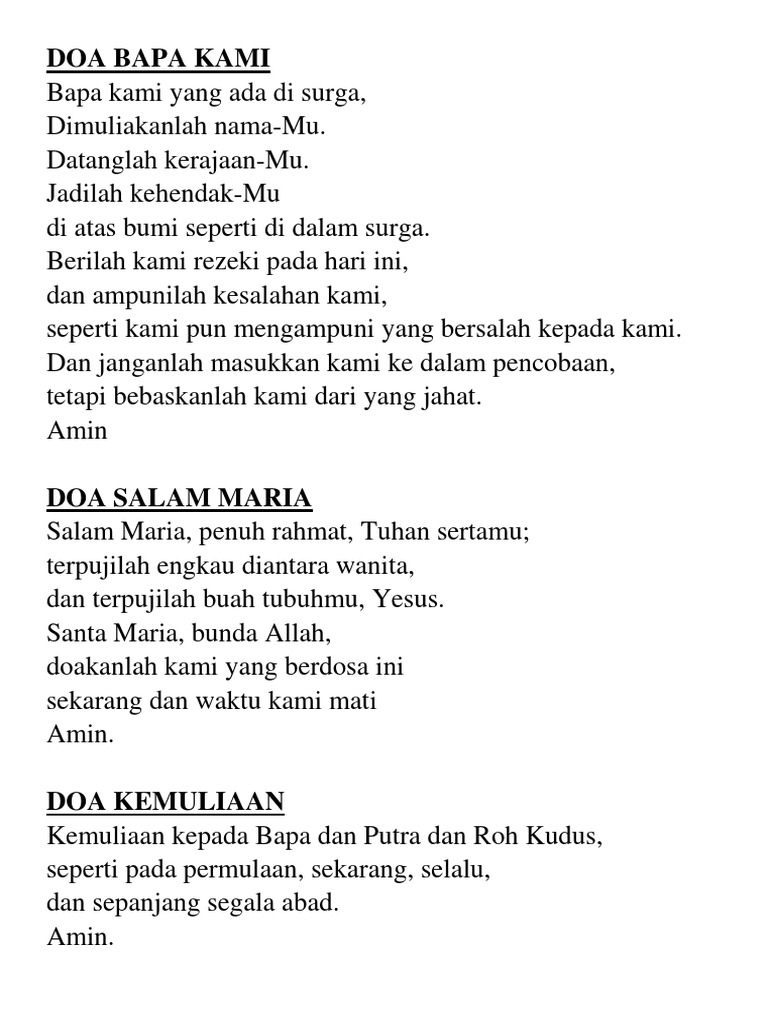 Doa Aku Percaya Agama Katolik Versi Panjang dan Pendek Lengkap di