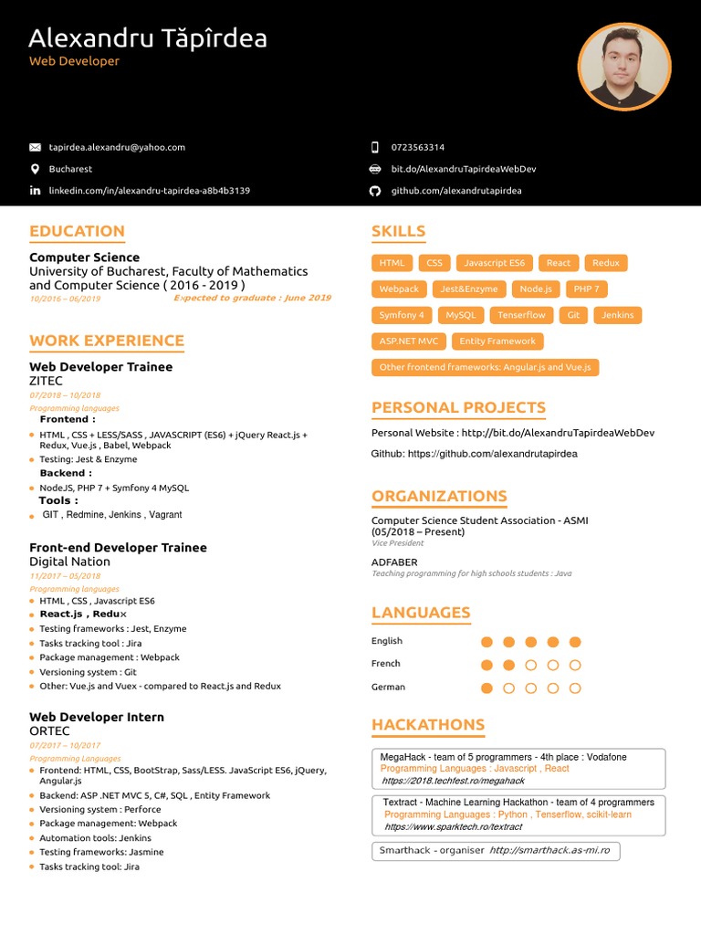 Web Developer Trainee Resume | PDF | Java Script | J Query