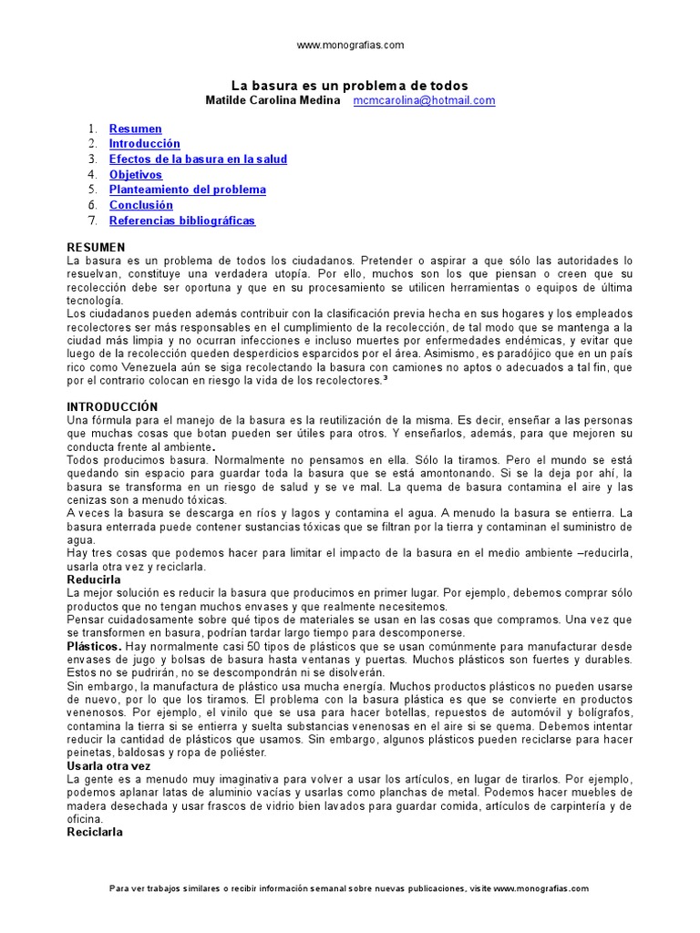 Reciclaje Basura | PDF | El plastico | Residuos