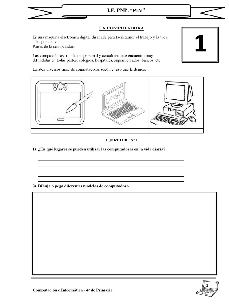 Computación para 4º de Primaria | PDF | Periférico | Hardware de la ...
