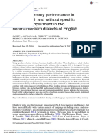 Working Memory Performance in Children With and Without Specific Language Impairment in Two Nonmainstream Dialects of English