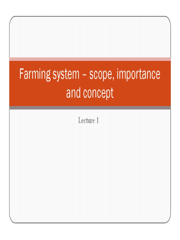 Farming System: Scope and Importance | PDF | Farms | Agriculture