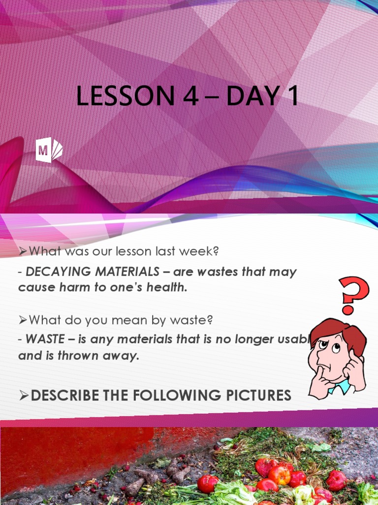 Lesson 4 Diseases Sickness Resulting From Exposure to Decaying