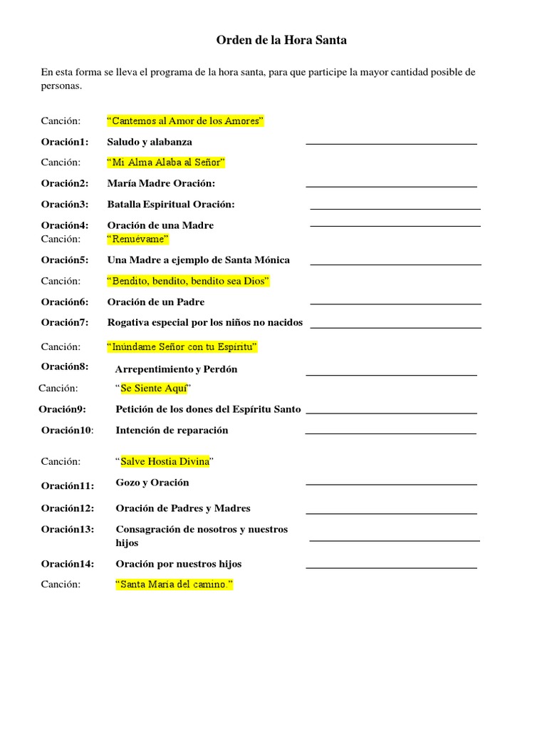 Orden de la Hora Santa para Familias | PDF | Oración | María, madre de ...