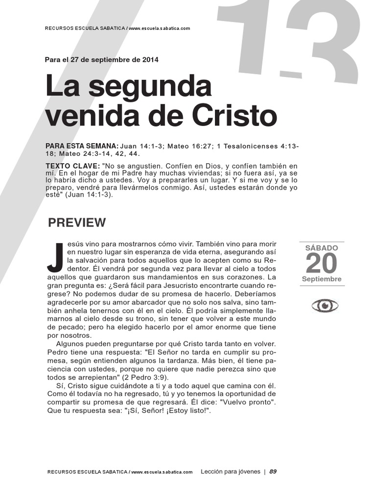 La Promesa de la Segunda Venida de Cristo | PDF | Jesús | Cristo (título)