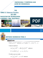 Sistemas lineales Métodos Numéricos UMSA 2017